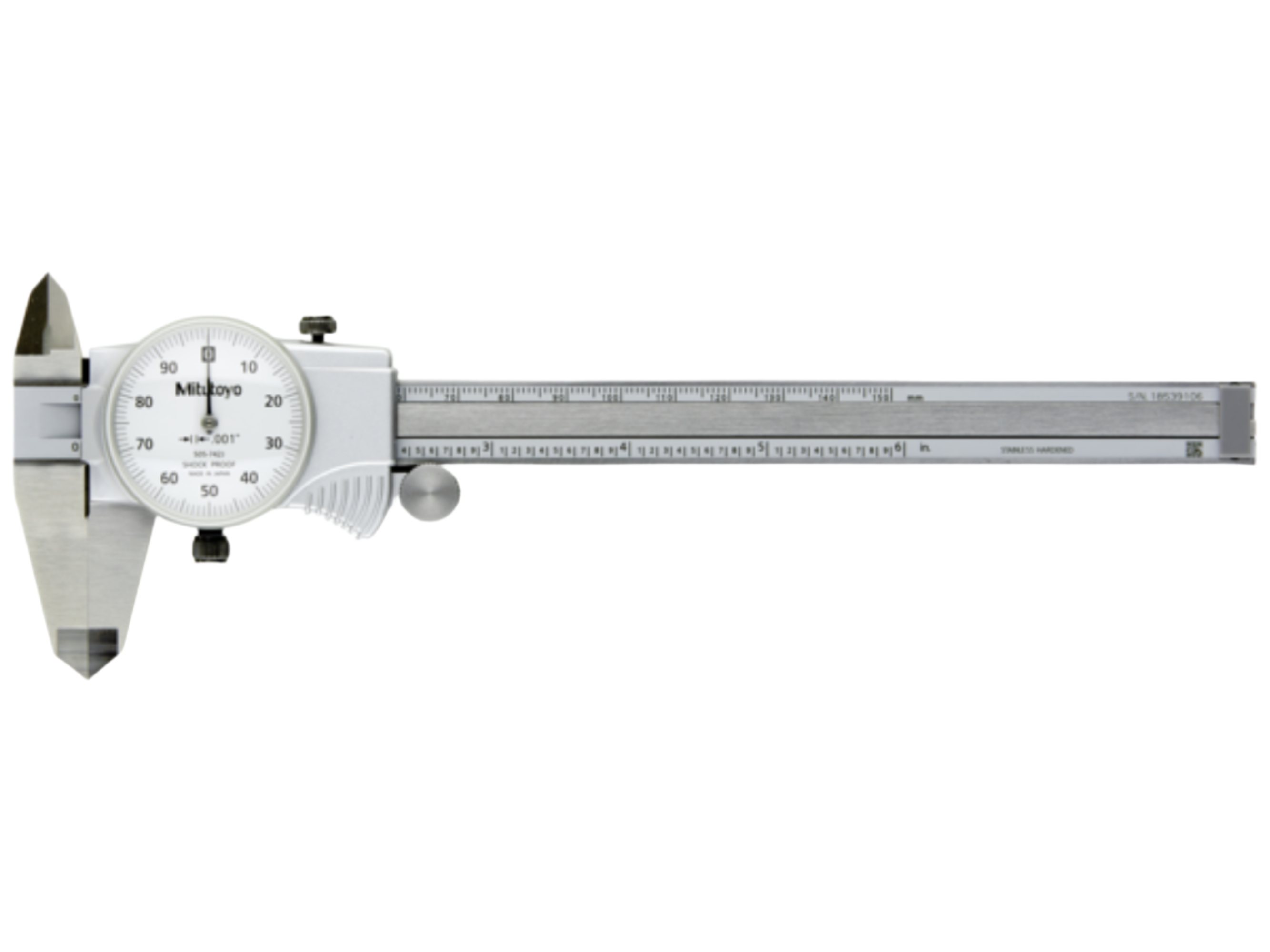 Mitutoyo Dial Caliper 0-6", 0.001", 0.1"/rev, Imperial 505-742J