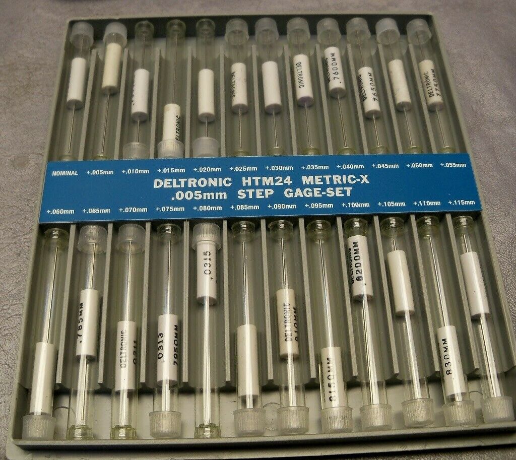 Deltronic HTM24 Class X Pin Gauge Sets. 0.005mm Steps Code HTM24-21.26-25.585, Range 21.2600 - 25.6700mm