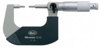 Mahr 40AB Mechanical Spline Micrometers Microbar With Reduced measuring faces Range 25-50mm x .01mm, 4134101