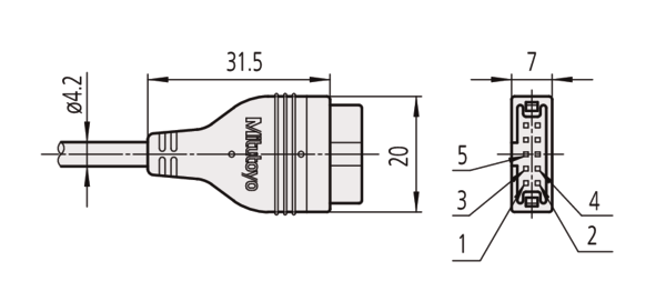 U-WAVE Connection Cable D, Footswitch Flat 10-Pin Type 02AZE140D
