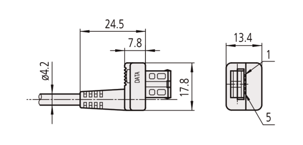 U-WAVE Connection Cable C Straight, with Data Button 02AZD790C