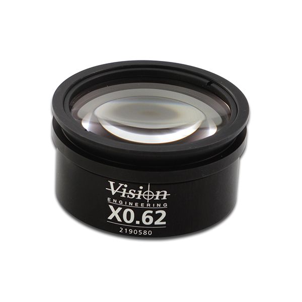 Vision Engineering Lynx EVO Objective Lens x 0.62, EVL062, 3.7x – 37x magnification extra-long working distance lens (0.62x), Working Distance 128mm. Includes secondary lens.