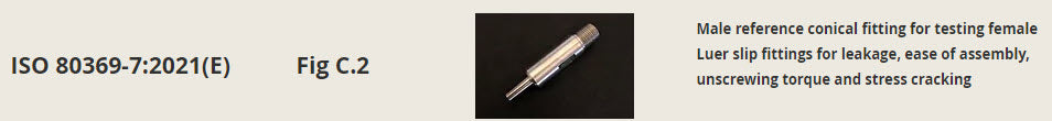 ISO 80369-7 Fig C.2 Luer Gauges Fig C.2 Male reference conical fitting for testing female Luer slip fittings for leakage