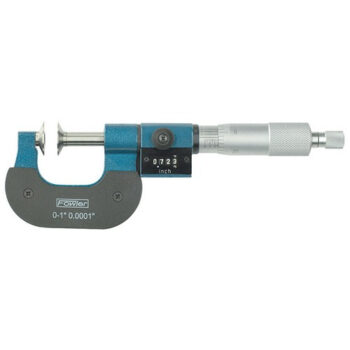 Fowler Disc Micrometer, Hardened Steel Disks 0-1" x .0001" Disk=3/4"mm Digit Counter : 52-250-021