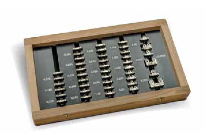 Feinmess Suhl SET OF THREAD WIRES IN HOLDERS 76005000120 range Ø0,0170-6,350 21 pieces in the set
