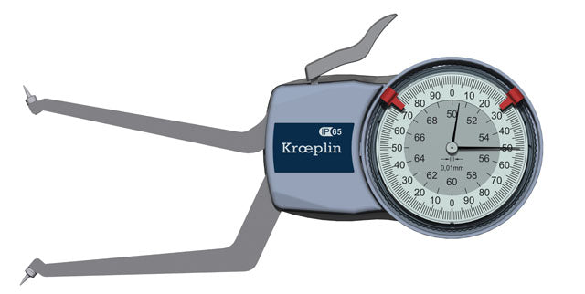 Kroeplin H2G50 mechanical internal measuring gauge Measuring range 50-70 mm Grad 0,01 mm Measuring depth L max.: 85 mm