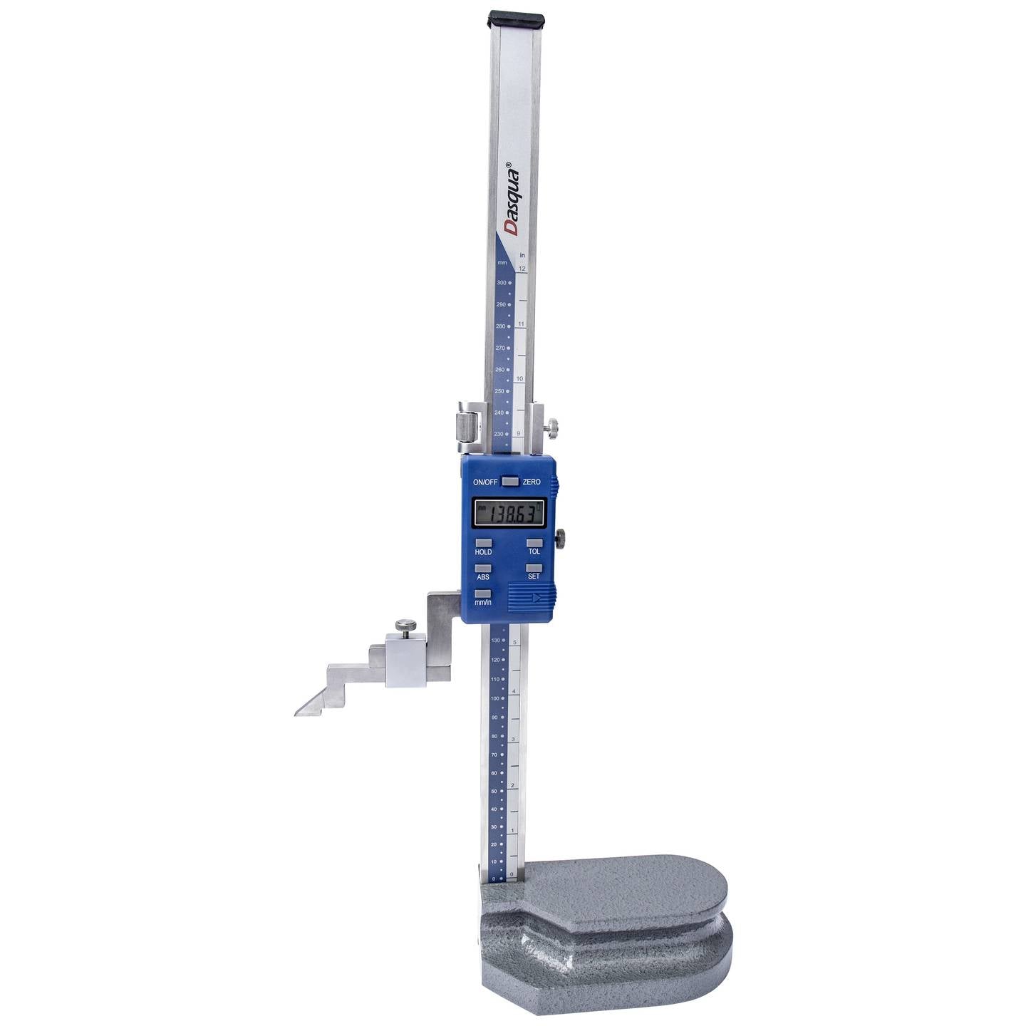 Dasqua Digital Height Gauge 0-24″ / 0-600mm 3130-8125 Resolution .01mm/.0005"