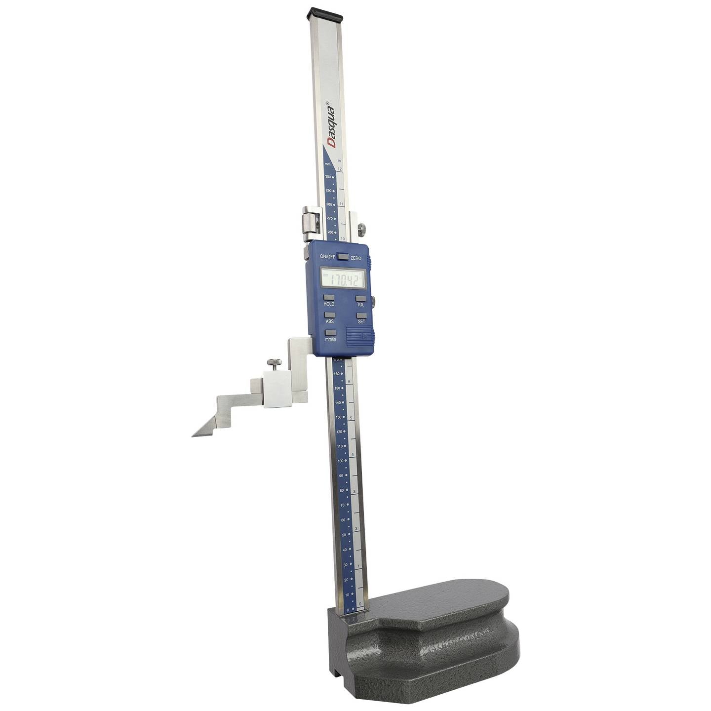 Dasqua Digital Height Gauge 0-12″ / 0-300mm 3130-8119 Resolution .01mm/.0005"