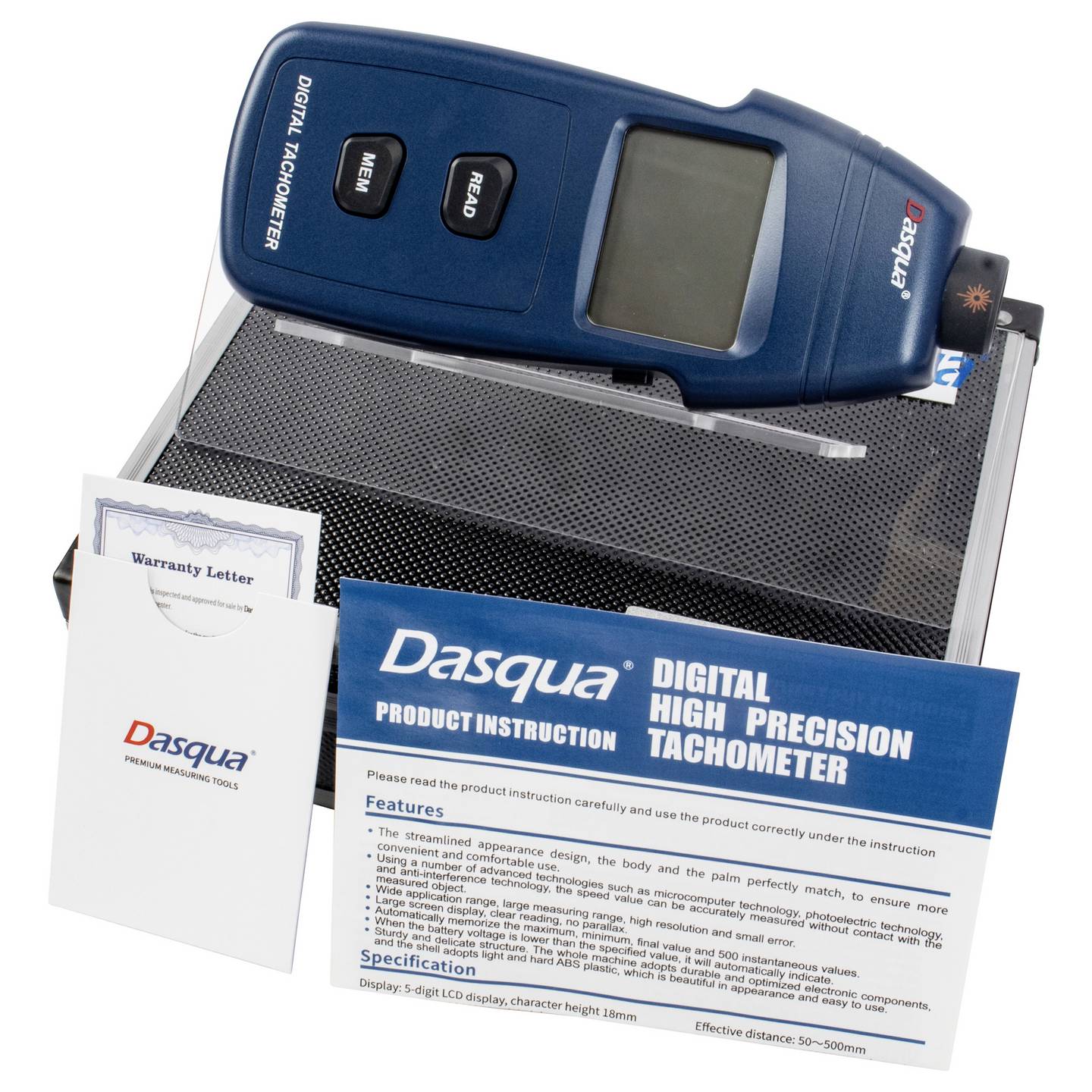 Dasqua 1030-2051 Digital tachometer Digital rotational speed sensor 2.5–99999 rpm
