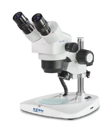 Kern OZL Stereo Zoom Microscopes OZL445 Binocular 10x Eye piece, Zoom .75 to 3.6X, 1W LED Incident, .35W LED Transmitted