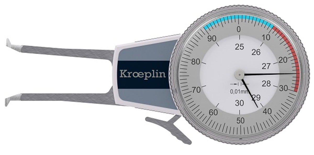 Kroepli Dial groove Gauge, Aerosol Internal caliper gauge for clinch diameter A2100 25-29mm
