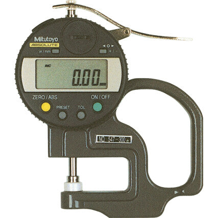Digital Thickness Gauge, Flat Type Inch/Metric, 0-0,4", 0,0005" 547-300S