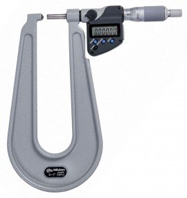 Mitutoyo Digital Sheet Metal Micrometer IP65 Inch/Metric, 1-2", Spherical Anvil 389-362-30