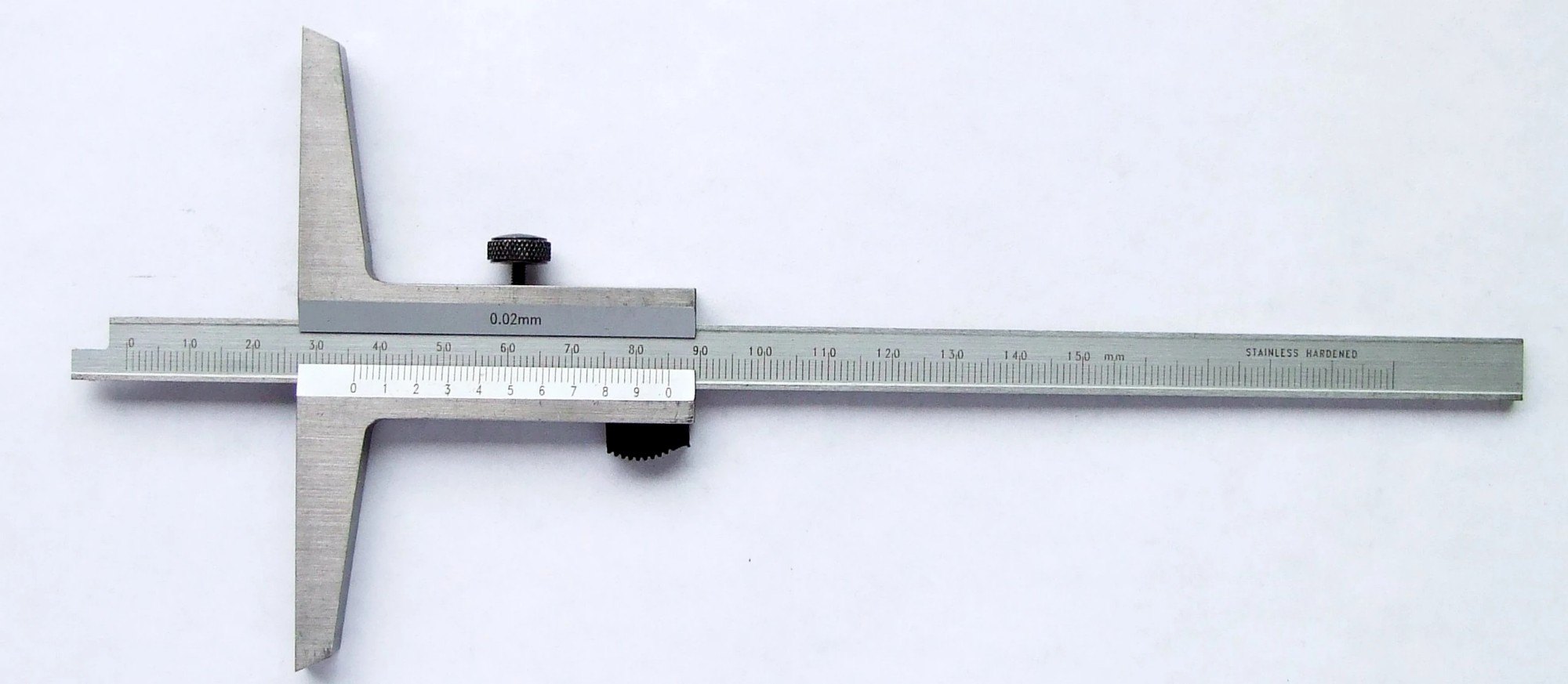 LTF Vernier Depth Gauge 80mm base x 150mm x .05mm INOX 02290