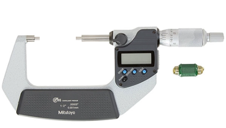 Mitutoyo Digital Spline Micrometer IP65 Inch/Metric, 25-50mm/1-2", 2mm Measuring Face 331-362-30