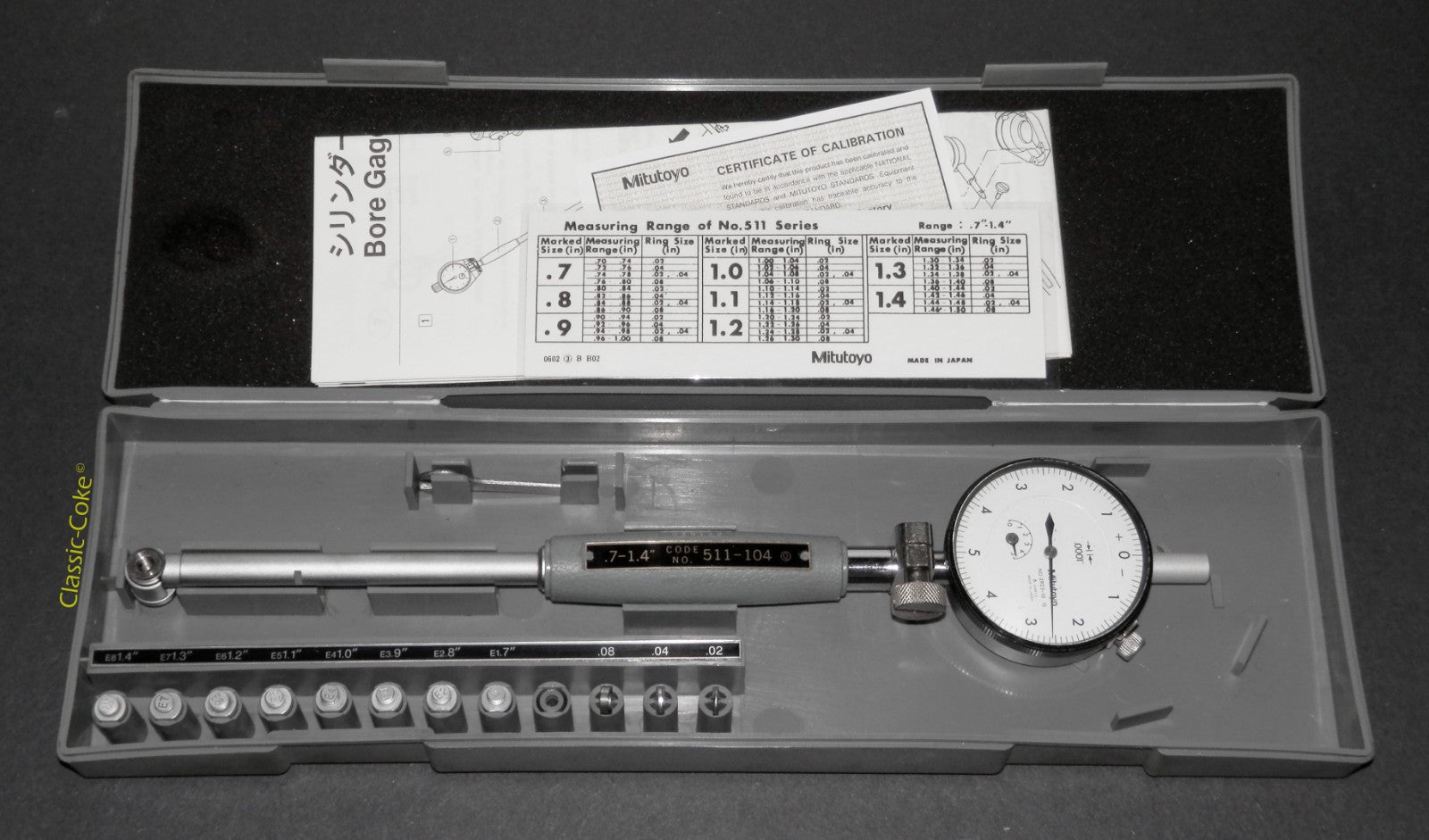 Mitutoyo dal bore gauge 2-6" Graduation .0001" 511-166
