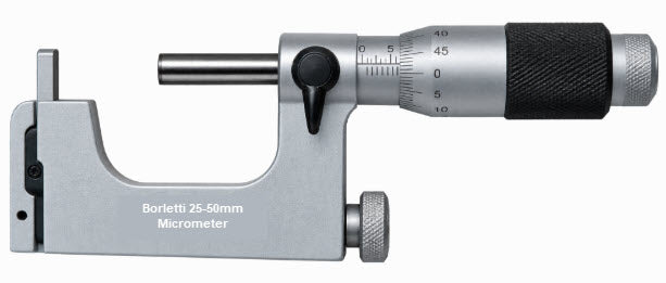 Borletti Metric Analogue Uni Micrometer 25-50mm x .01mm P-MU-2