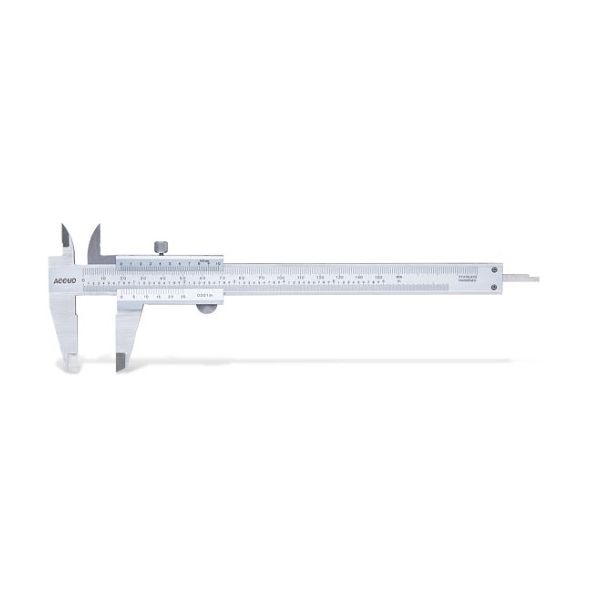 Accud Analogue Vernier Caliper 200 mm/8'' Graduation: 0.02 mm | 0.001 in Accuracy: ±0,03 mm 121-008-12