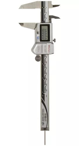 Mitutoyo Digital ABS Caliper Coolant Proof IP67 In/Met, 0-6", Thumb Roller, Round Rod depth gauge, w/o Output 500-768-20
