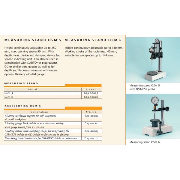 Schwenk OSM5 OSIMESS 62900015 Stand, Length 225mm, Width 120mm, Height 350mm, Table diameter 120mm, adjustment of the lift device up to 20mm, Max Lift 60mm, Max Workpiece 200mm