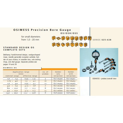 Schwenk OSIMESS 62700304 Split Ball Bore Gauge Sets Nominal range 8-12mm effective range 7.7-12.5mm