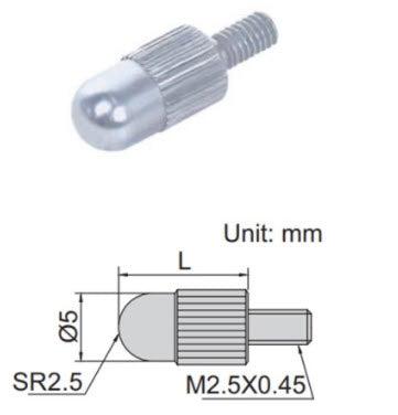 INSIZE Ball Contact Points Product Code: 6282-0203 CarbideØ3mm x L 10mm Thread M2.5 x .45