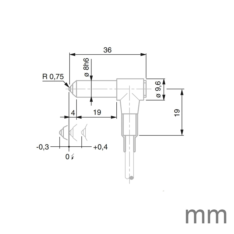 TESA 03230002 GT42 Probe Miniature ± 0.3mm 0.63N