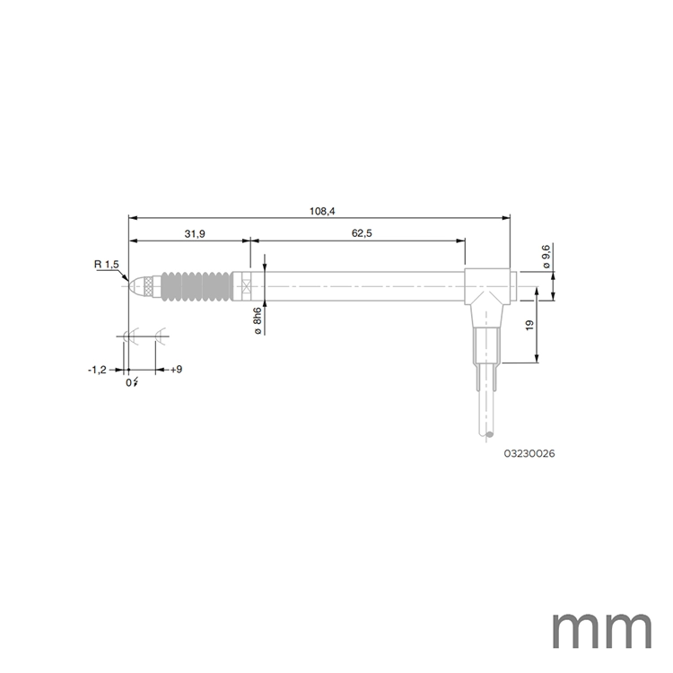 TESA 03230026 GT28 probe ± 2mm 0.63N