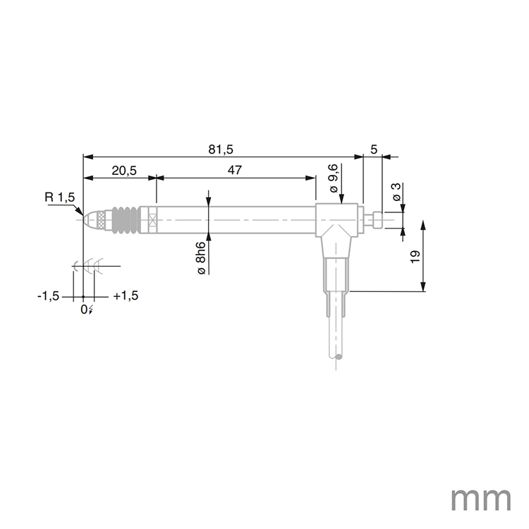 TESA 03230054 GTL222 Probe Pneumatic Linearized ± 1.5mm 1.2N