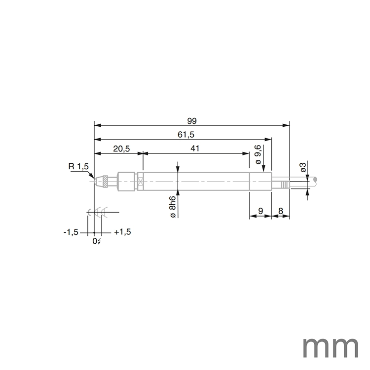 TESA 03230067 GTL212-A Probe Pneumatic Linearized ± 1.5mm 0.2N