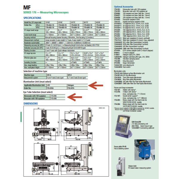 Mitutoyo 176-864-10 Mitutoyo MF-A Toolmakers Microscopes Model No : MF-A-3017D