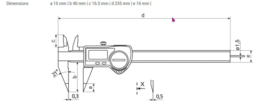 Digital 4103075 special calipers Point MarCal 16 EWR-S Measuring range: 0 - 150 mm Resolution mm/inch: 0.01 / .0005"