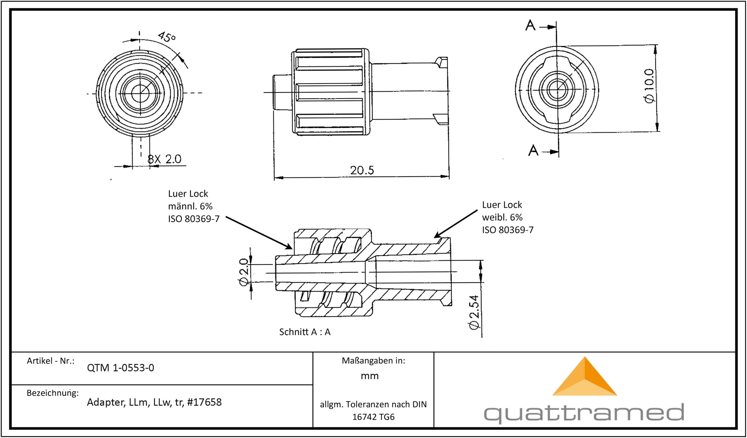 ISO 80369-7 Fig C.4 Luer Gauges Male Reference Conical Fitting For Testing Female Luer Lock Fittings For Leakage