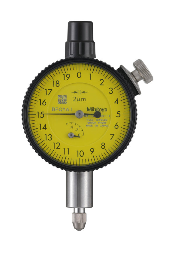 Dial Gauge, Flat Back, ANSI/AGD Type Jewelled Bearing, Shockproof, 0,5mm, 0,002mm 1010AB-11