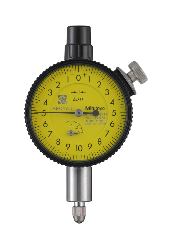 Dial Gauge, Flat Back, ANSI/AGD Type Jewelled Bearing, Shockproof, 0,5mm, 0,002mm 1011AB-11