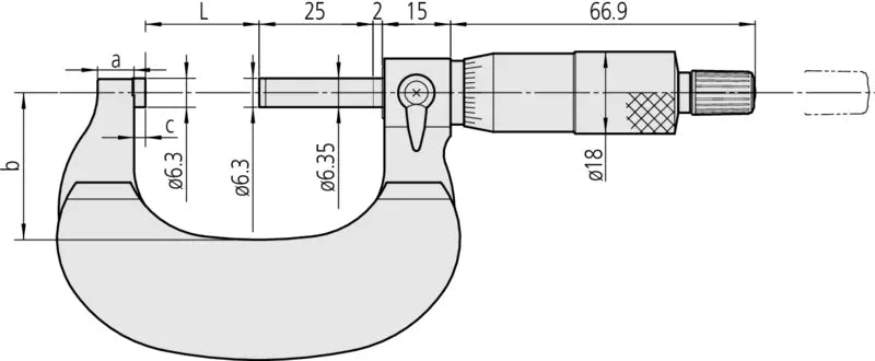 Mitutoyo Outside Micrometer with  Heat Ins. Plate 0-1", 0,0001" 102-327-10