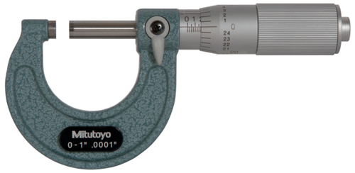 Mitutoyo Imperial Analogue Outside Micrometer 0-1", Ratchet Stop 103-135 Friction Thimble