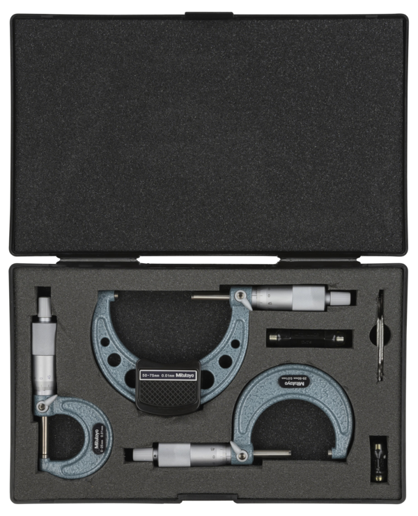 Micrometer Rig Metric Analogue Outside Micrometer Set 0-75mm 103-927-10