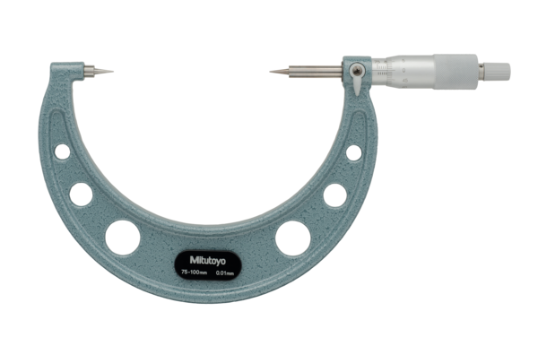 Point Micrometer with Hardened Tip 75-100mm, 15° Tip 112-156