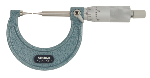 Point Micrometer with Carbide Tip 0-1", 15° Tip 112-189