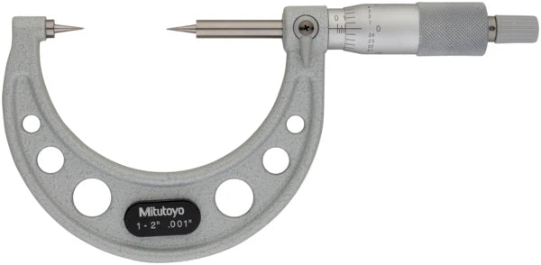 Point Micrometer with Carbide Tip 1-2", 15° Tip 112-190