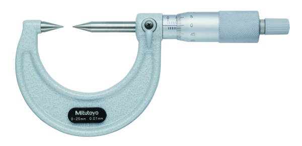 Point Micrometer with Hardened Tip 0-25mm, 30° Tip 112-201