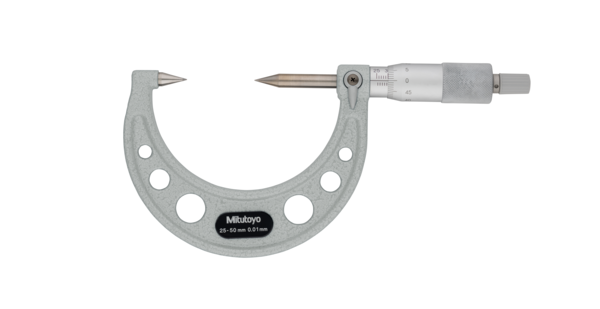 Point Micrometer with Carbide Tip 25-50mm, 30° Tip 112-214