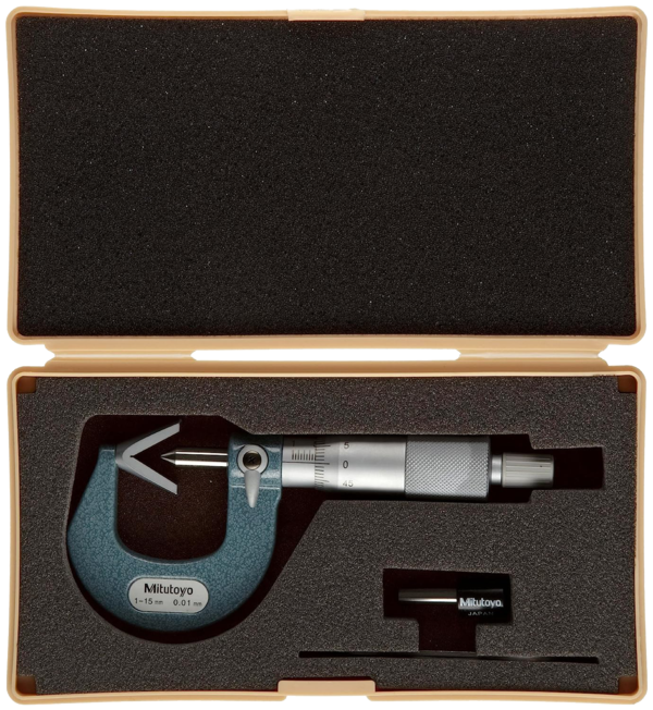 Mitutoyo 3 Flute V-Anvil Micrometer 1-15mm 114-101