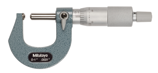 Tube Micrometer, Spherical Anvil/Spindle 0-1" 115-253