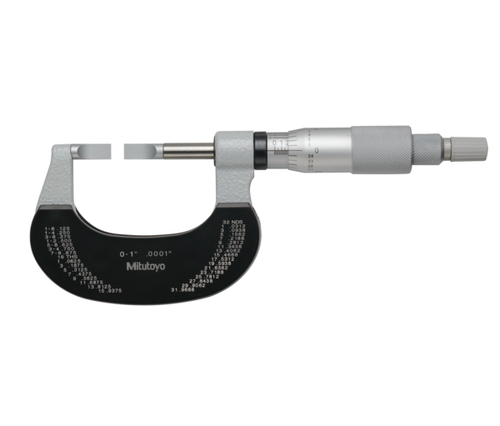 Mitutoyo Blade Micrometer, Hardened Steel Blade 0-1", 0,75mm Blade 122-125-10