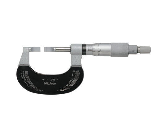 Mitutoyo Blade Micrometer, Hardened Steel Blade 0-1", 0,4mm Blade 122-135-10