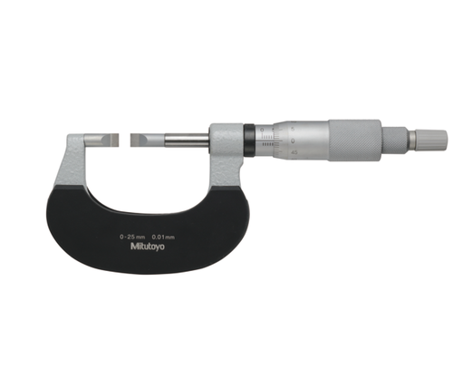 Mitutoyo Blade Micrometer, Carbide-Tipped Blade 0-25mm, 0,4mm Blade 122-141-10
