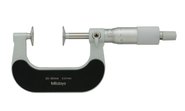 Mitutoyo Disc Micrometer, Hardened Steel Disks 25-50mm, Disk=20mm 123-102