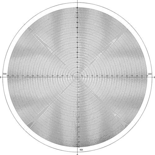 Overlay chart for Projector, No.13 Circle chart 1 mm pitch metric Ø 300 mm 12AAM589